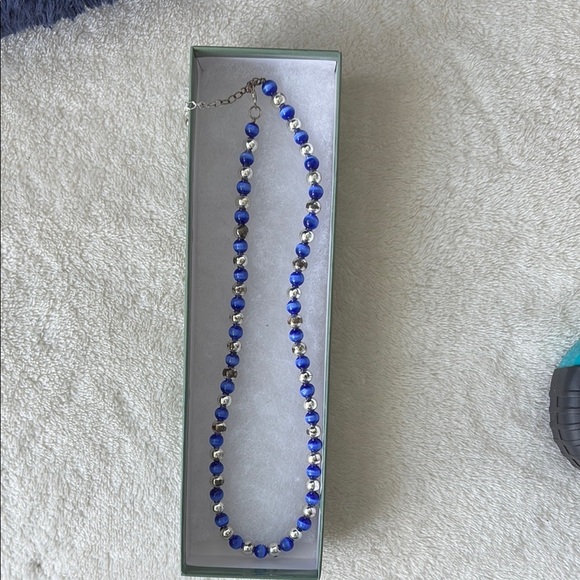 2fer Crystal Blue Beaded Necklace & Bracelet Wedding Set. “SOMETHING BLUE” 👰🎁 - Picture 5 of 5